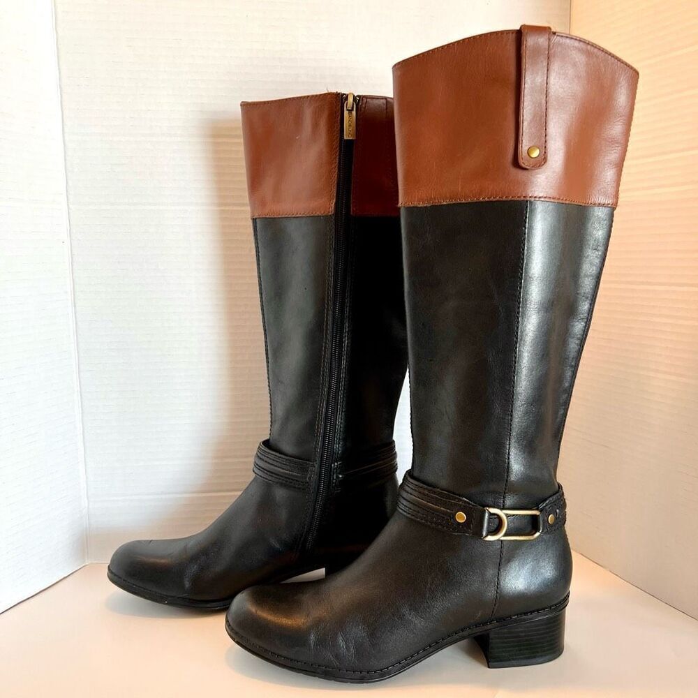 BANDOLINO Leather Coloradee Riding Boot Two Tone 7.5 M - Picture 2 of 15